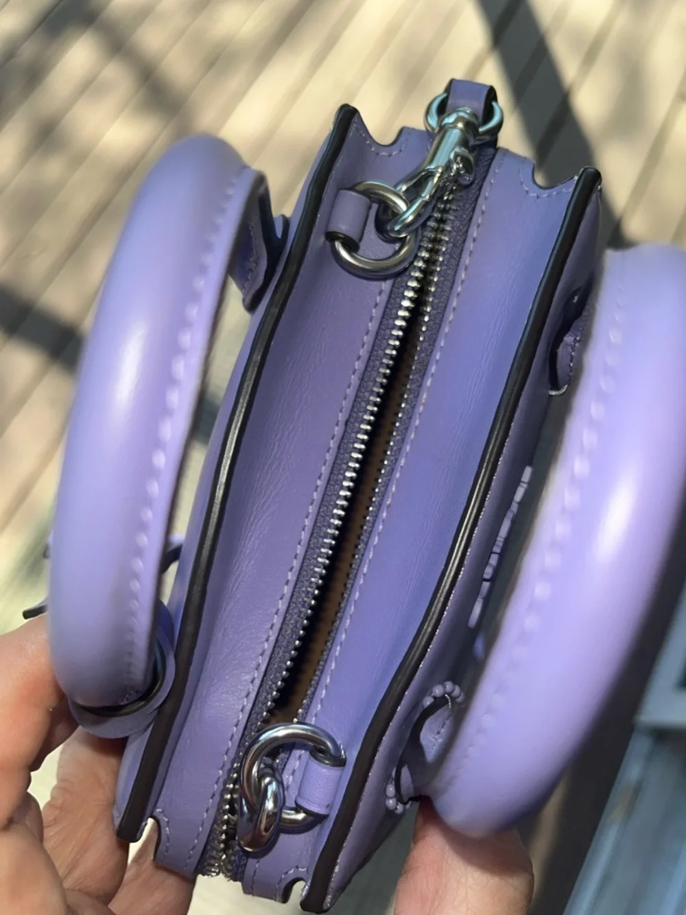 Coach Lavender Mini Satchel Bag with adjustable crossbody - Picture 12 of 17